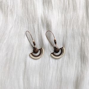 Boho Bronze woven charm earrings